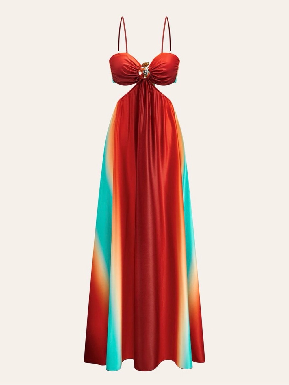 Commense Sunset Ombre Cutout Maxi Dress NWT Size M - Picture 3 of 8